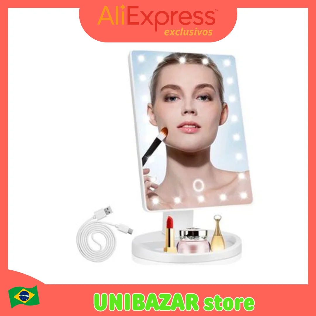 Espelho de Maquiagem com Iluminação LED