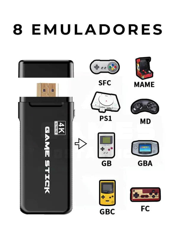 GAME STICK Retro - + 2 controles sem fio e 10 mil Jogos ( Frete grátis somente hoje )