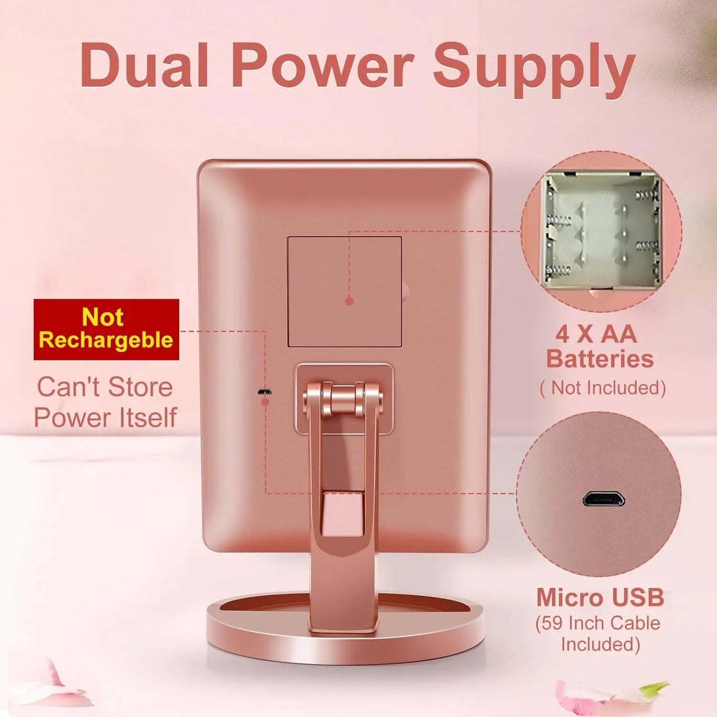 Espelho de Maquiagem com Iluminação LED