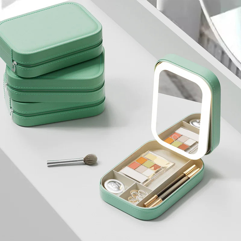 Organizador potatil com espelho e LED