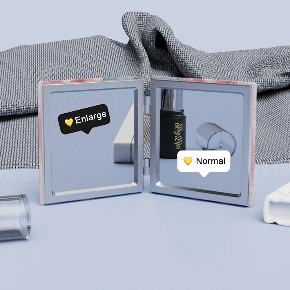 Espelho de Maquiagem Portátil Dupla Face