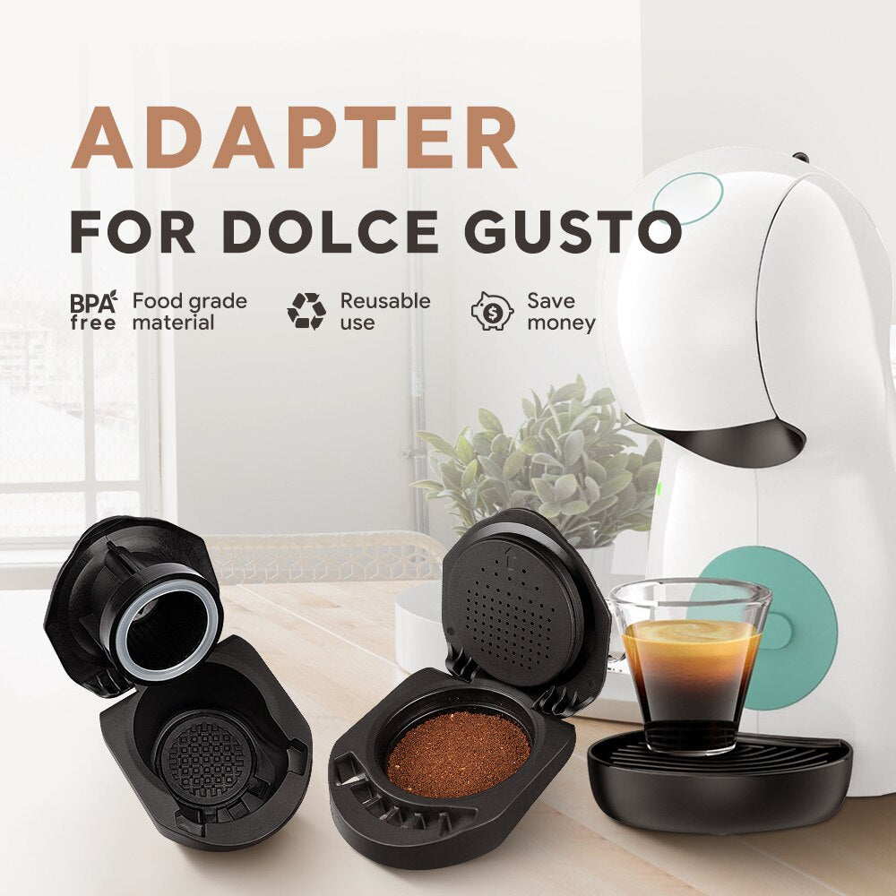 ICafilas Adapter for Dolce Gusto Reusable Capsule Refillable Cafetera Expreso Coffee For  PICCOLO XS/Genio S Machine