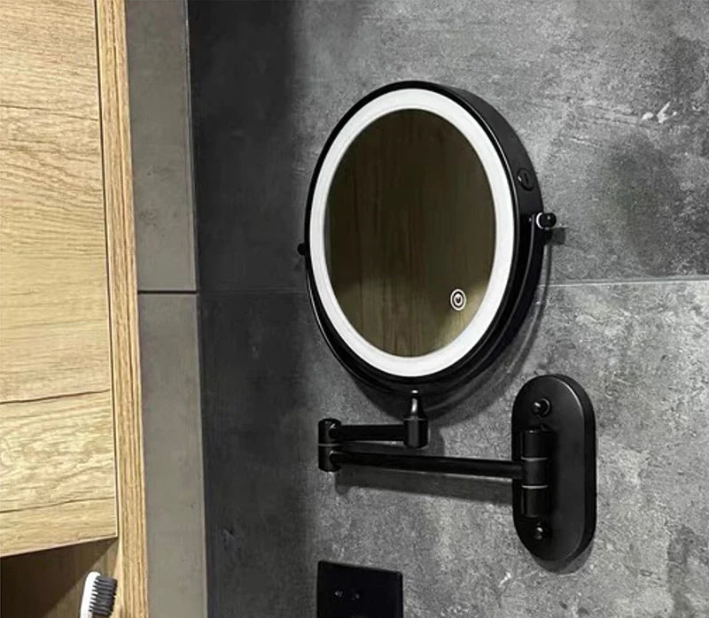 Espelho de Maquiagem 8 Polegadas com Aumento e Iluminação LED