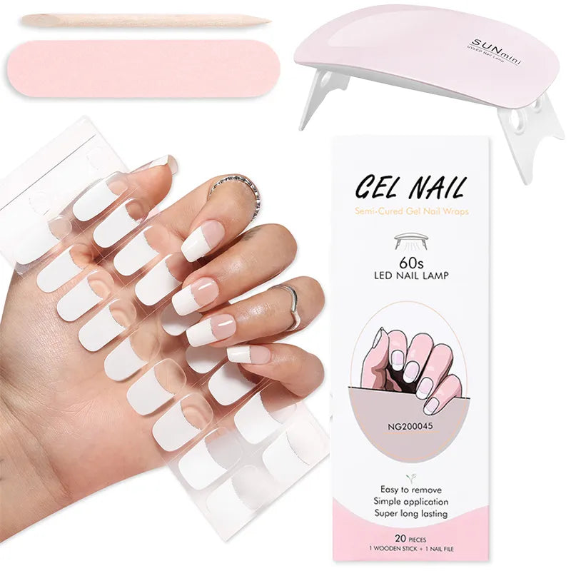 Unhas adesivas gel Glamour +( Cabine uv de brinde)