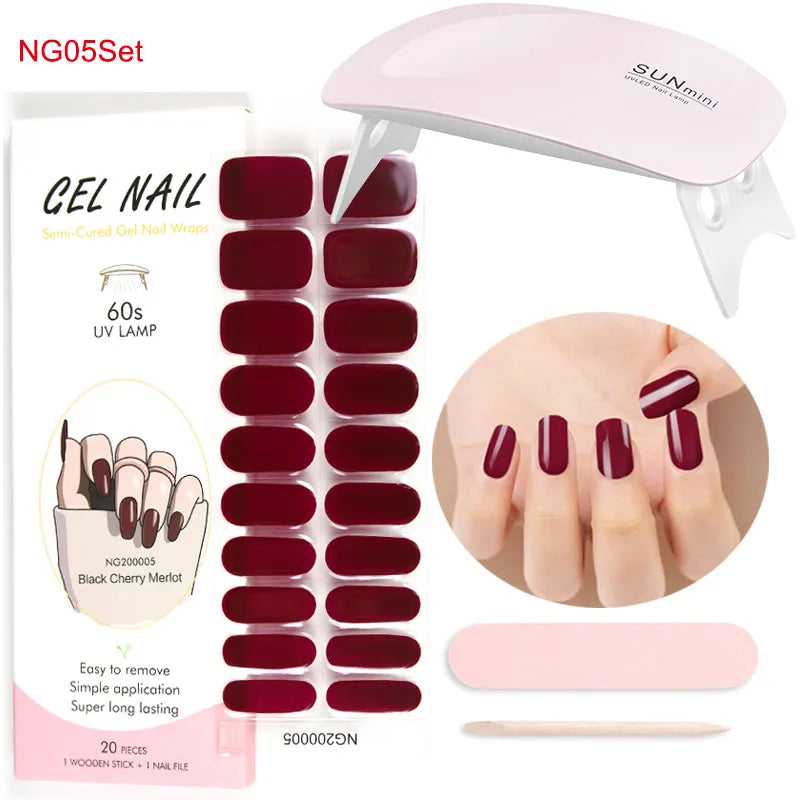 Unhas adesivas gel Glamour +( Cabine uv de brinde)