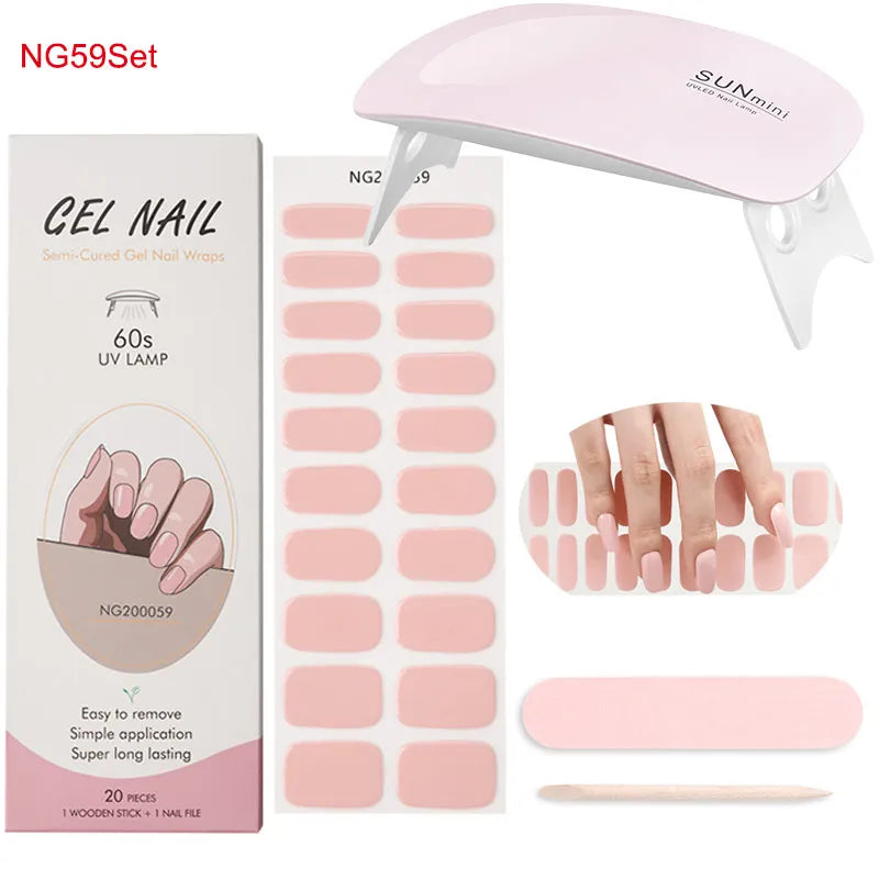 Unhas adesivas gel Glamour +( Cabine uv de brinde)