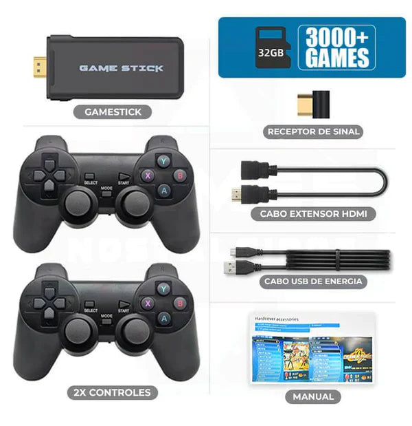 GAME STICK   Retro   - + 2 controles sem fio e 10 mil Jogos  ( Frete grátis somente hoje )